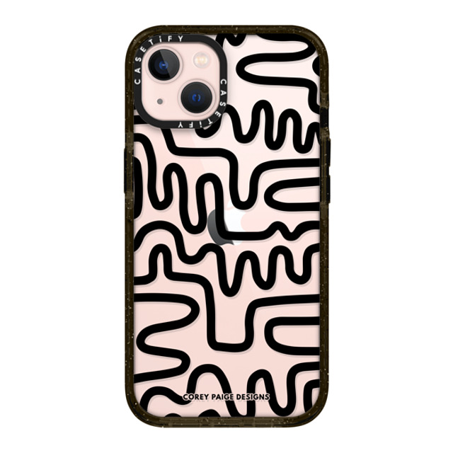 Corey Paige Designs x CASETiFY iPhone 13 ケース ブラック インパクトケース Black Line Art by Corey Paige Designs