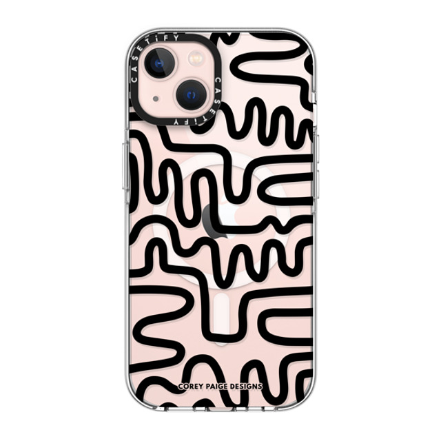 Corey Paige Designs x CASETiFY iPhone 13 ケース クリア クリア ケース MagSafe対応 Black Line Art by Corey Paige Designs