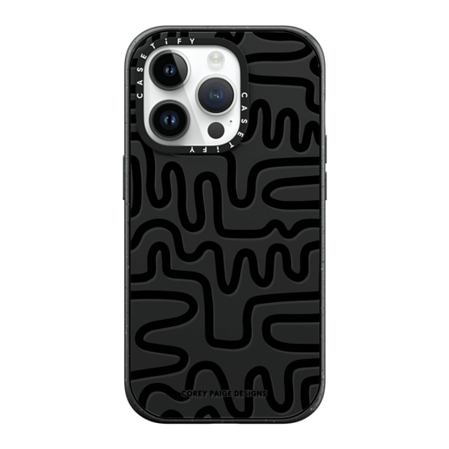 Corey Paige Designs x CASETiFY iPhone 14 Pro ケース マットブラック インパクトケース MagSafe対応 Black Line Art by Corey Paige Designs