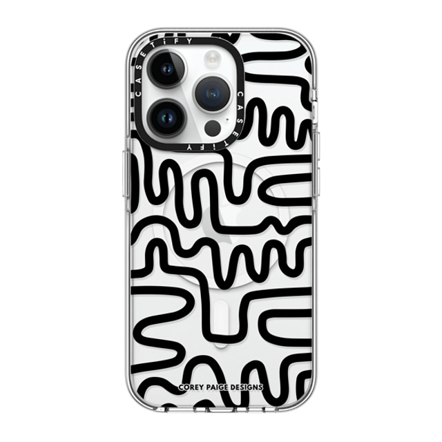 Corey Paige Designs x CASETiFY iPhone 14 Pro ケース クリア クリア ケース MagSafe対応 Black Line Art by Corey Paige Designs