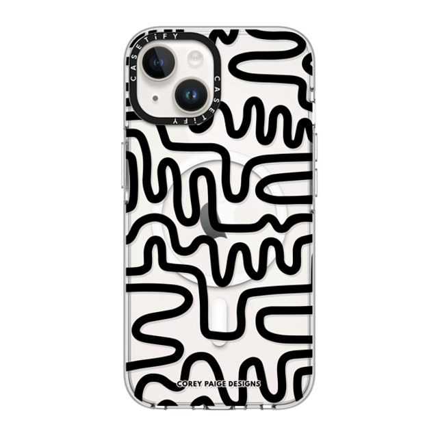 Corey Paige Designs x CASETiFY iPhone 14 ケース クリア クリア ケース MagSafe対応 Black Line Art by Corey Paige Designs