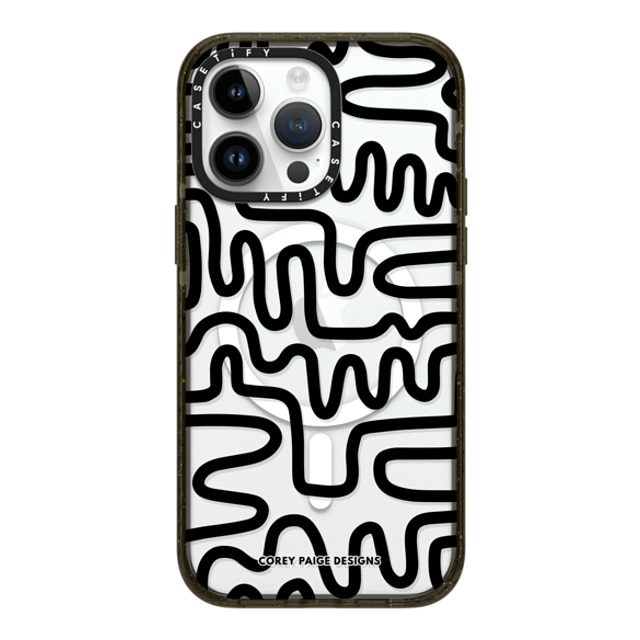 Corey Paige Designs x CASETiFY iPhone 14 Pro Max ケース ブラック インパクトケース MagSafe対応 Black Line Art by Corey Paige Designs