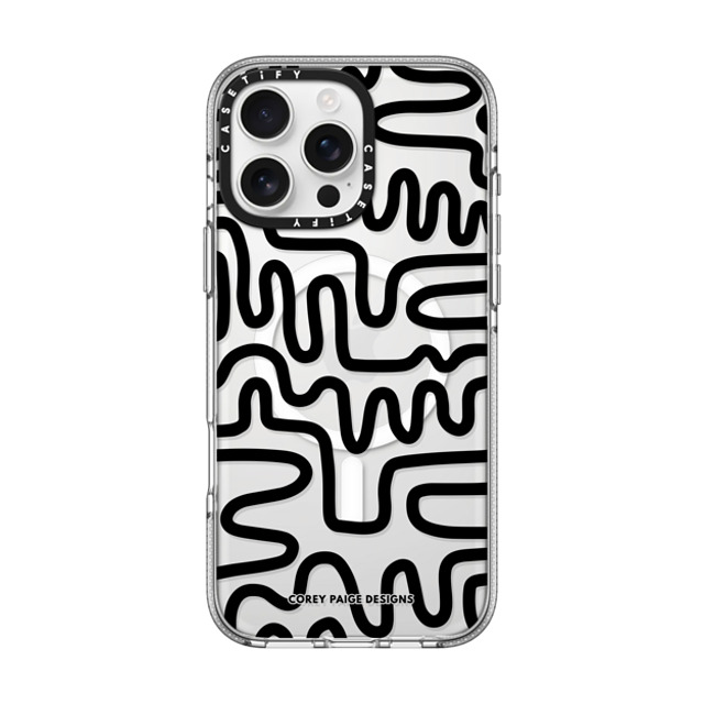 Corey Paige Designs x CASETiFY iPhone 16 Pro Max ケース クリア クリア ケース MagSafe対応 Black Line Art by Corey Paige Designs