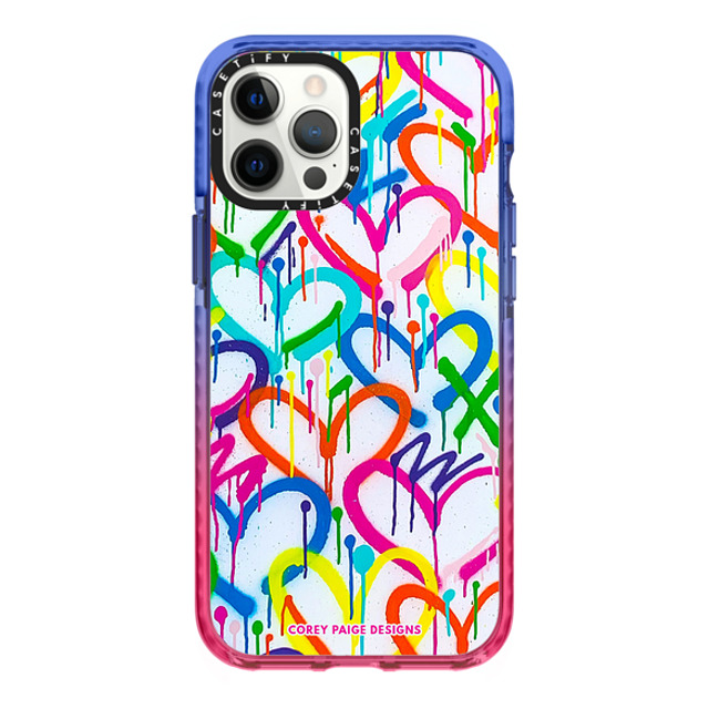 Corey Paige Designs x CASETiFY iPhone 12 Pro Max ケース Sunset インパクトケース Rainbow Graffiti Hearts by Corey Paige Designs