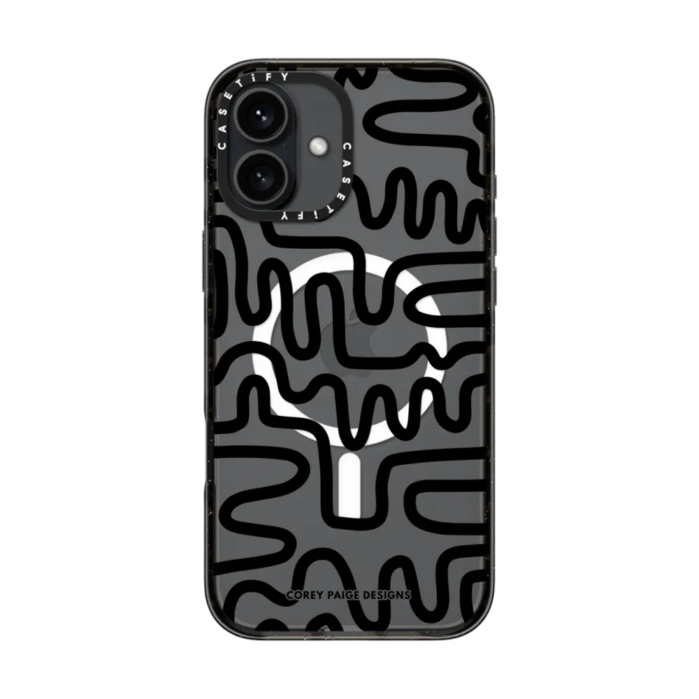 Impact iPhone 16 Plus Case MagSafe Compatible - Black Line Art by Corey Paige Designs