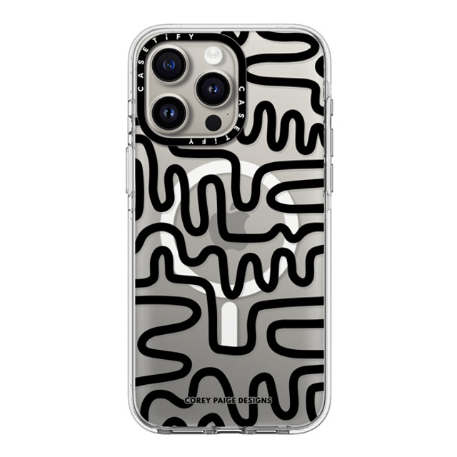 Corey Paige Designs x CASETiFY iPhone 15 Pro Max ケース クリア クリア ケース MagSafe対応 Black Line Art by Corey Paige Designs