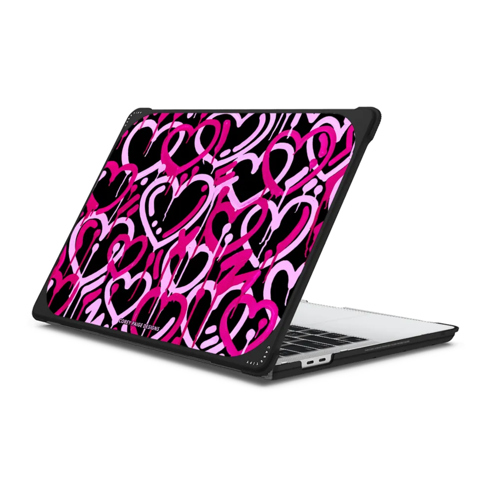 Bounce MacBook Pro 13-inch (M1 / M2 / Intel)  Case - Pink & Black Electric Love by Corey Paige Designs