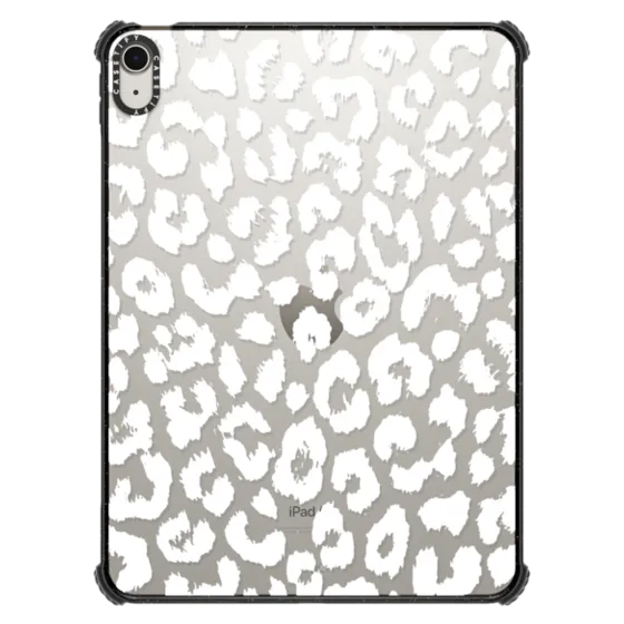 Impact iPad Air 11-inch (M2/M3) Case - White Transparent Leopard Animal Print