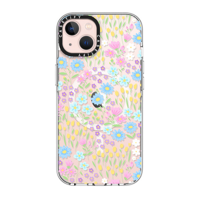 Hyakume x CASETiFY iPhone 13 ケース クリア クリア ケース MagSafe対応 Transparent Pastel Spring Wild Flower Floral Pattern