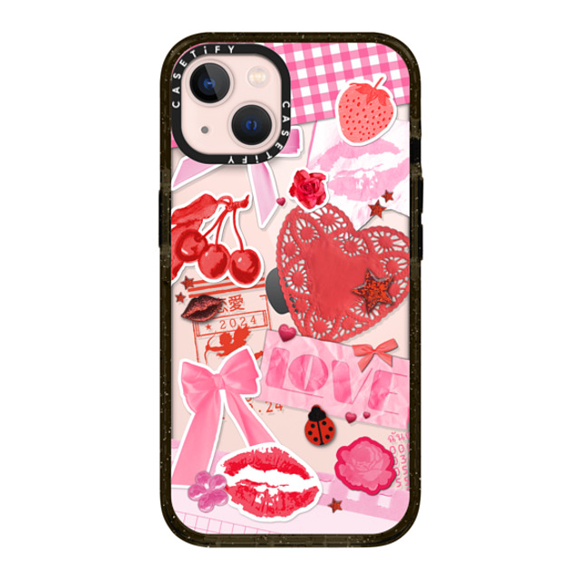 Hyakume x CASETiFY iPhone 13 ケース ブラック インパクトケース Transparent Junk Journal Stickers