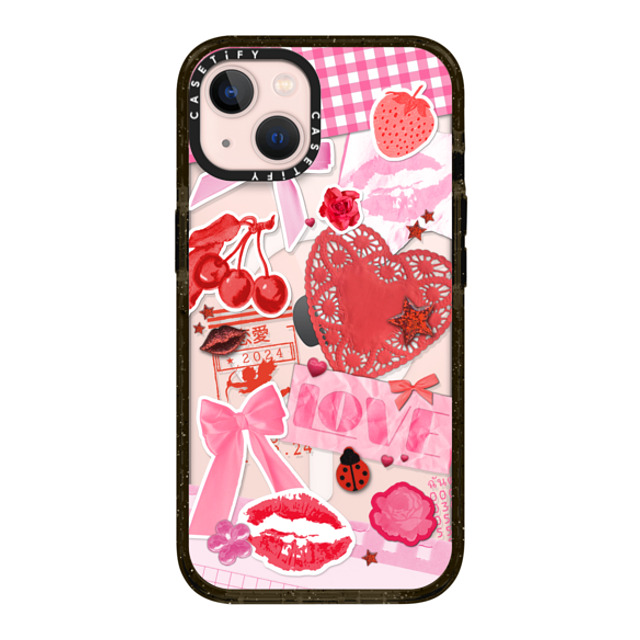 Hyakume x CASETiFY iPhone 13 ケース ブラック インパクトケース MagSafe対応 Transparent Junk Journal Stickers