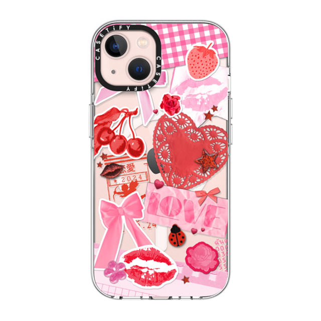 Hyakume x CASETiFY iPhone 13 ケース クリア クリア ケース MagSafe対応 Transparent Junk Journal Stickers