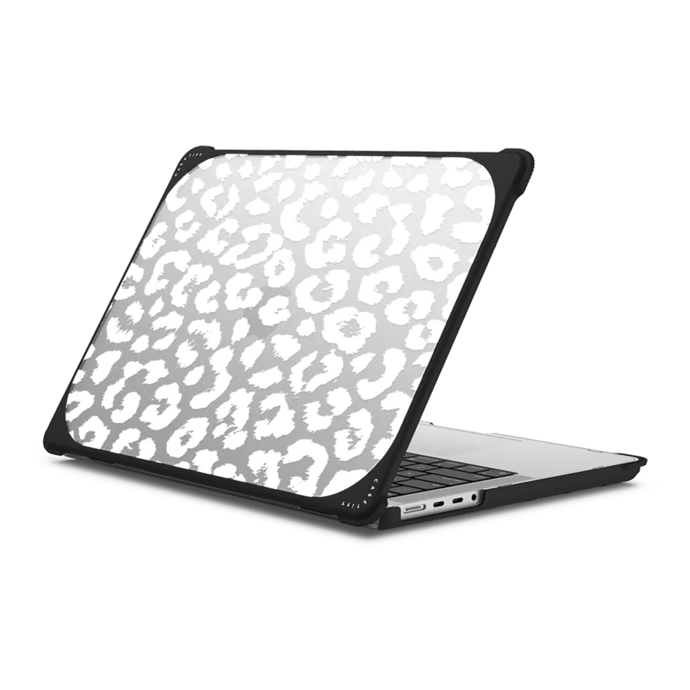 Bounce MacBook Pro 14-inch (M1 - M4) Case - White Transparent Leopard Animal Print