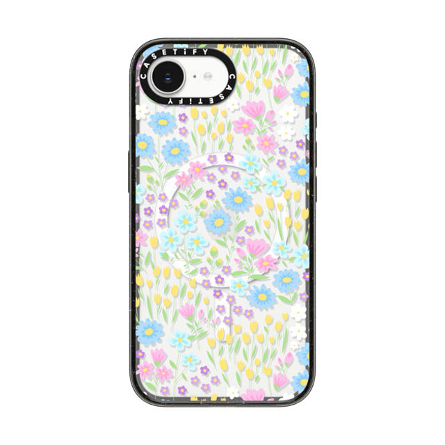 Hyakume x CASETiFY iPhone 16e ケース Floral,Pattern ブラック インパクトケース MagSafe対応 Transparent Pastel Spring Wild Flower Floral Pattern Back to School Hyakume x CASETiFY iPhone 16e ケース Floral,Pattern ブラック インパクトケース MagSafe対応 Transparent Pastel Spring Wild Flower Floral Pattern Back to School