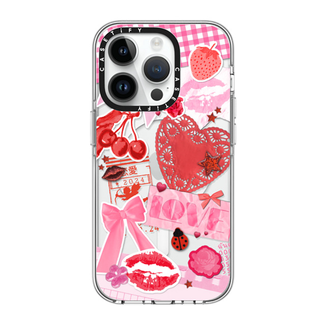 Hyakume x CASETiFY iPhone 14 Pro ケース クリア クリア ケース MagSafe対応 Transparent Junk Journal Stickers