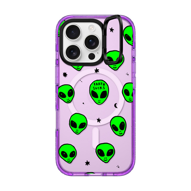 Hyakume x CASETiFY iPhone 16 Pro Case Cartoon,Pattern パープル インパクトリングスタンドケース MagSafe対応 Cute Green UFO Space Alien Drawing Pattern Mother's Day Hyakume x CASETiFY iPhone 16 Pro Case Cartoon,Pattern パープル インパクトリングスタンドケース MagSafe対応 Cute Green UFO Space Alien Drawing Pattern Mother's Day