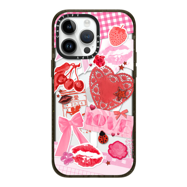 Hyakume x CASETiFY iPhone 14 Pro Max ケース ブラック インパクトケース MagSafe対応 Transparent Junk Journal Stickers