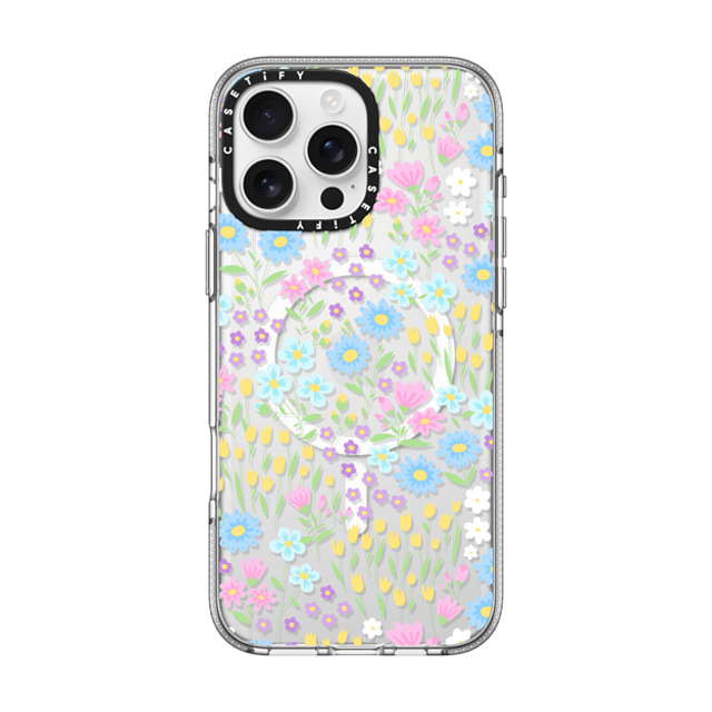 Hyakume x CASETiFY iPhone 16 Pro Max ケース クリア クリア ケース MagSafe対応 Transparent Pastel Spring Wild Flower Floral Pattern