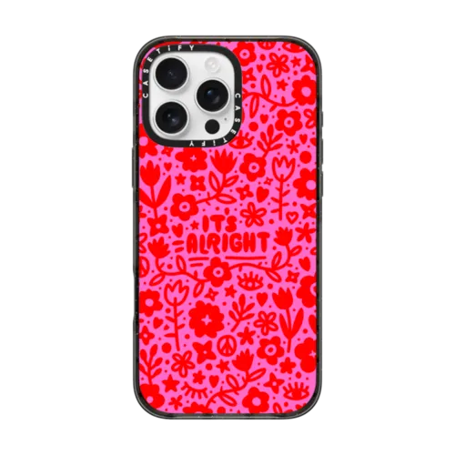 iPhone 16 Pro Max - Pink Red Flowers Hearts Eyes Peace 