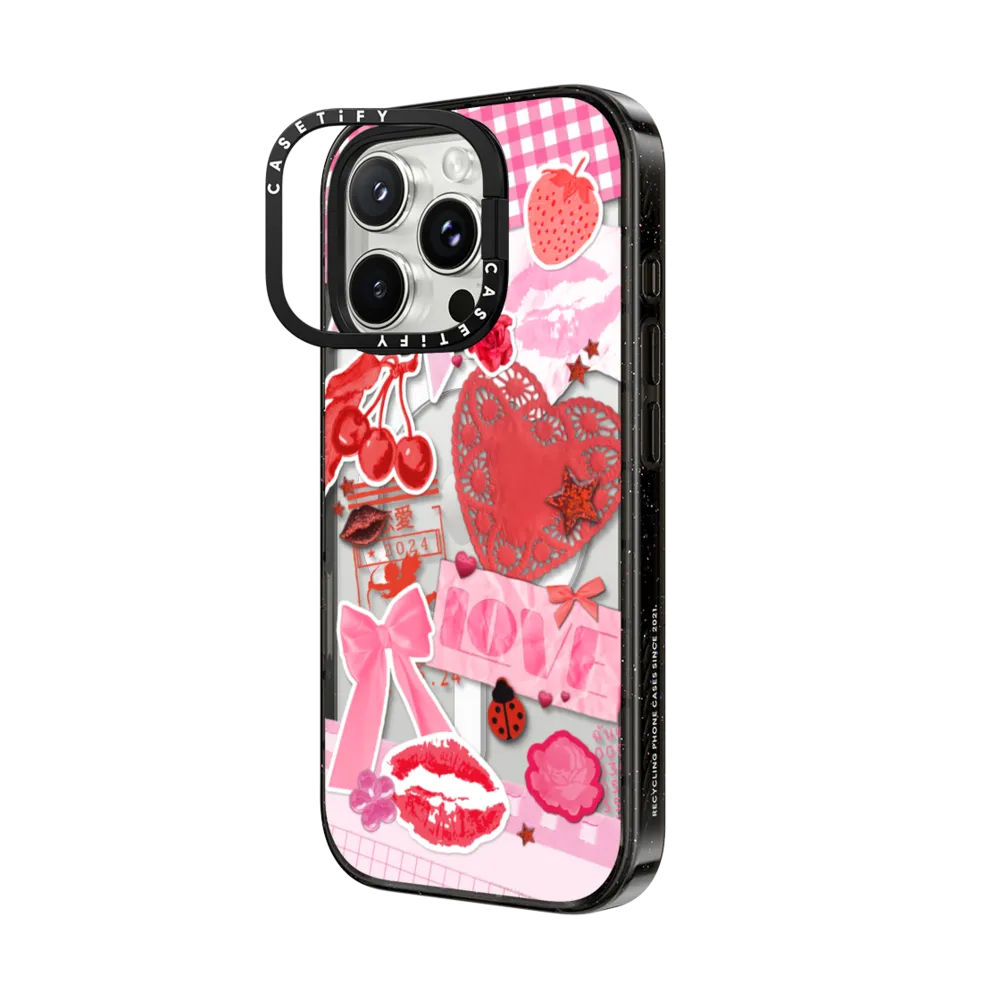 Impact Ring Stand iPhone 16 Pro Max Case MagSafe Compatible - Transparent Junk Journal Stickers