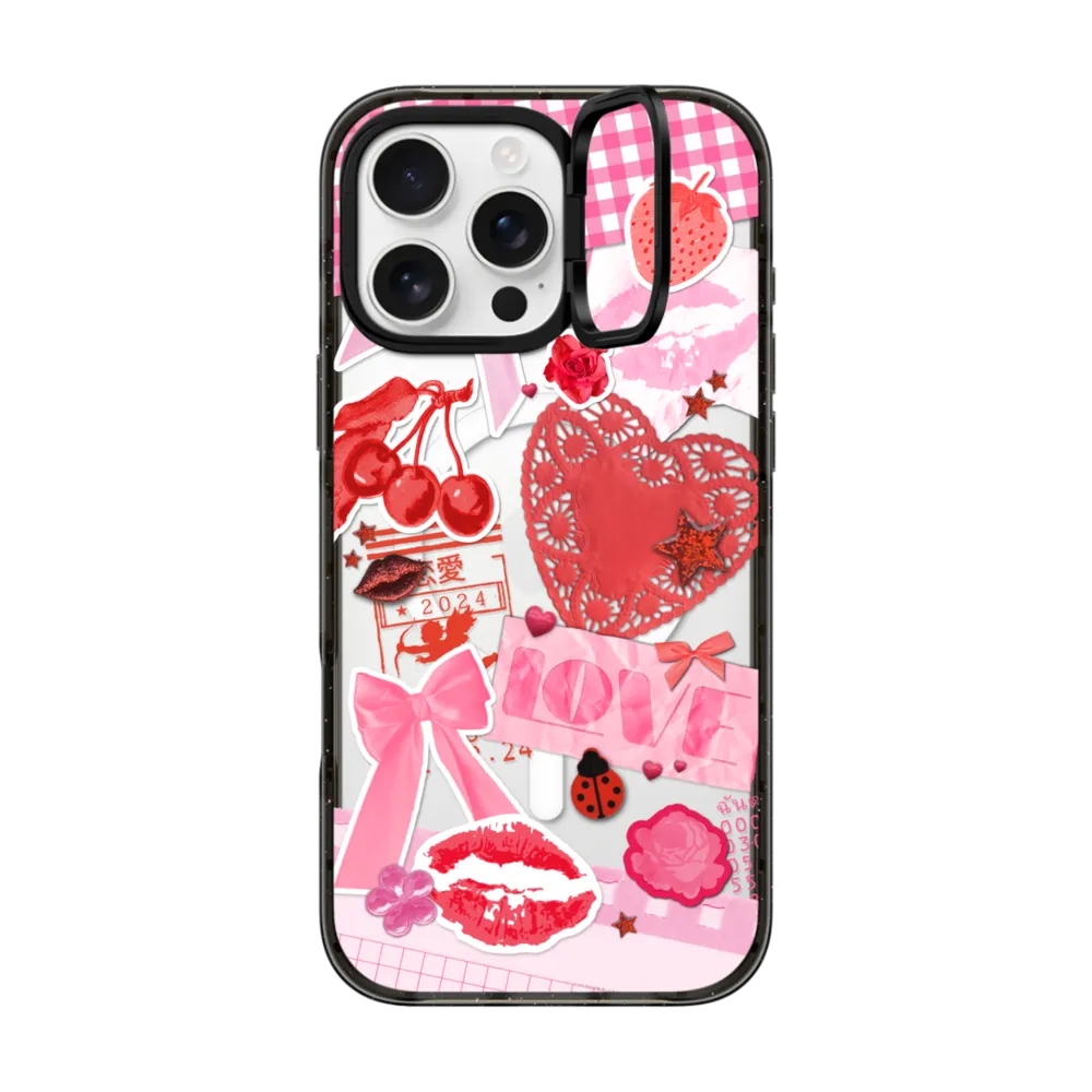 Impact Ring Stand iPhone 16 Pro Max Case MagSafe Compatible - Transparent Junk Journal Stickers