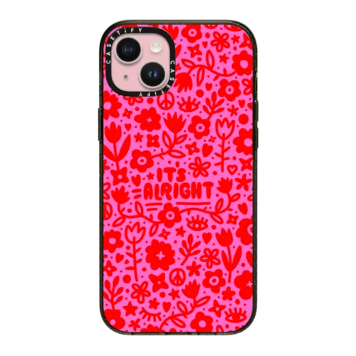 iPhone 15 Plus - Pink Red Flowers Hearts Eyes Peace 