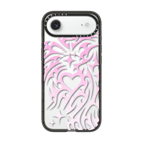 iPhone Air - Transparent Cyber Sigil Neotribal Spiky Tribal Tattoo Heart Sparkle Star Pink White Gradient
