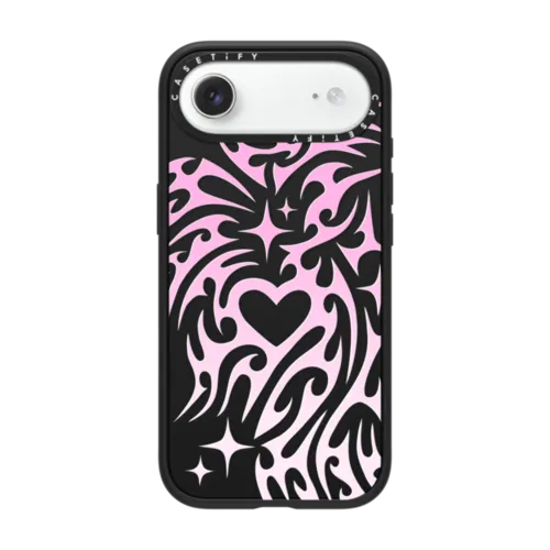 iPhone Air - Transparent Cyber Sigil Neotribal Spiky Tribal Tattoo Heart Sparkle Star Pink White Gradient