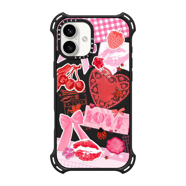 Hyakume x CASETiFY iPhone 16 Plus Case Cherry,Heart Matte Black バウンスケース Transparent Junk Journal Stickers Back to School Hyakume x CASETiFY iPhone 16 Plus Case Cherry,Heart Matte Black バウンスケース Transparent Junk Journal Stickers Back to School