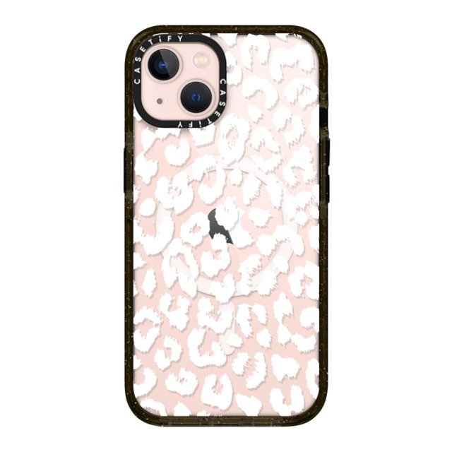 Hyakume x CASETiFY iPhone 13 ケース ブラック インパクトケース MagSafe対応 White Transparent Leopard Animal Print