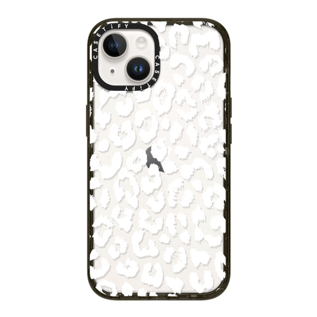 Hyakume x CASETiFY iPhone 14 ケース ブラック インパクトケース White Transparent Leopard Animal Print