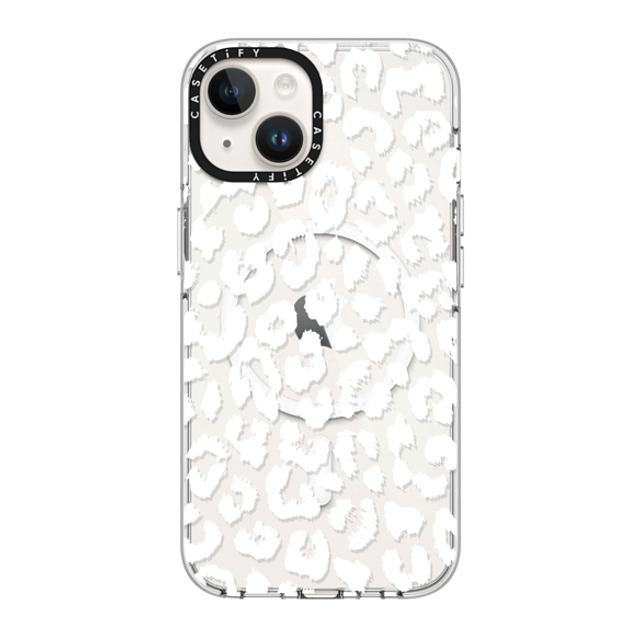 Hyakume x CASETiFY iPhone 14 ケース クリア クリア ケース MagSafe対応 White Transparent Leopard Animal Print