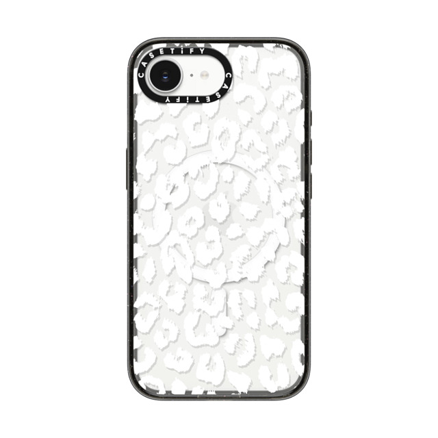 Hyakume x CASETiFY iPhone 16e ケース Leopard,Animal ブラック インパクトケース MagSafe対応 White Transparent Leopard Animal Print Back to School Hyakume x CASETiFY iPhone 16e ケース Leopard,Animal ブラック インパクトケース MagSafe対応 White Transparent Leopard Animal Print Back to School