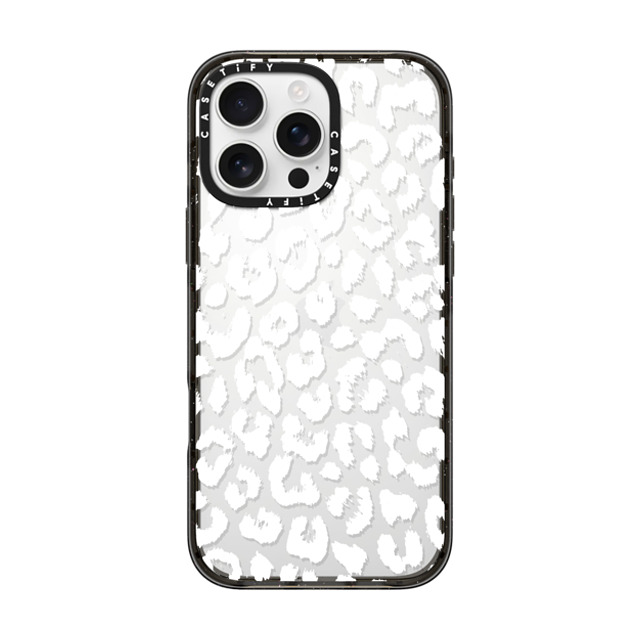 Hyakume x CASETiFY iPhone 16 Pro Max ケース ブラック インパクトケース White Transparent Leopard Animal Print