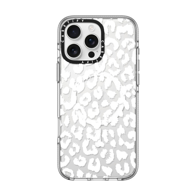 Hyakume x CASETiFY iPhone 16 Pro Max ケース クリア クリア ケース MagSafe対応 White Transparent Leopard Animal Print