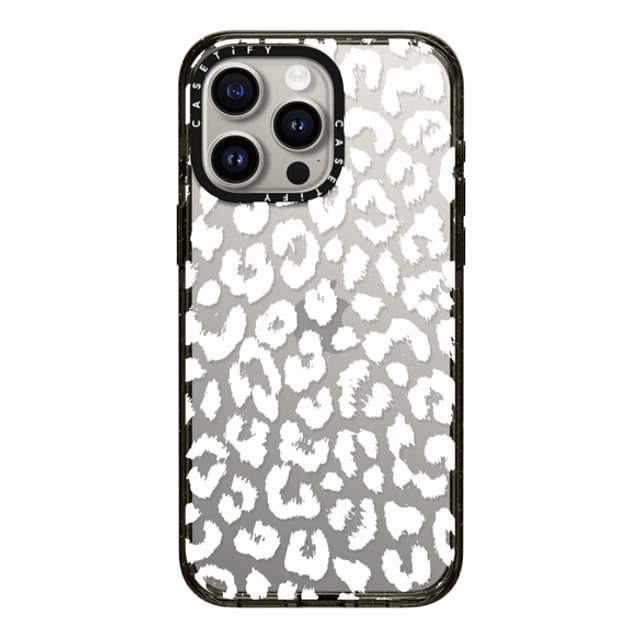 Hyakume x CASETiFY iPhone 15 Pro Max ケース ブラック インパクトケース White Transparent Leopard Animal Print