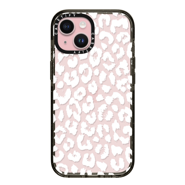 Hyakume x CASETiFY iPhone 15 ケース ブラック インパクトケース White Transparent Leopard Animal Print