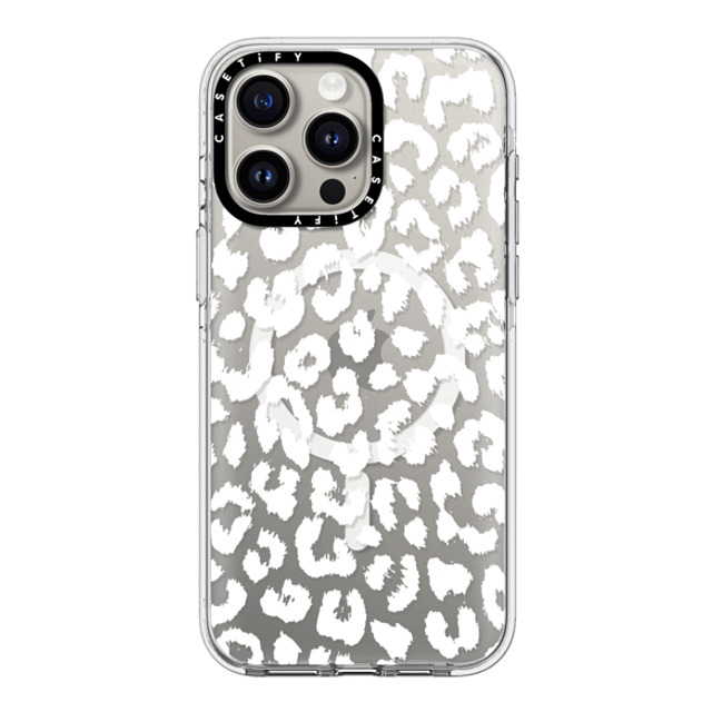 Hyakume x CASETiFY iPhone 15 Pro Max ケース クリア クリア ケース MagSafe対応 White Transparent Leopard Animal Print