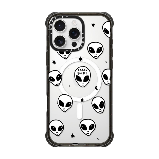Hyakume x CASETiFY iPhone 16 Pro Max Case Black ウルトラ インパクトケース MagSafe 対応 Cute White UFO Space Alien Drawing Pattern Hyakume x CASETiFY iPhone 16 Pro Max Case Black ウルトラ インパクトケース MagSafe 対応 Cute White UFO Space Alien Drawing Pattern