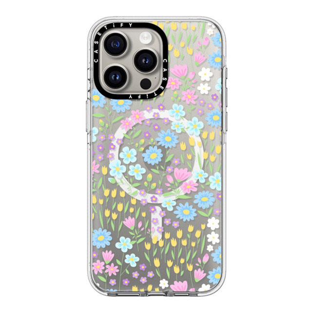 Hyakume x CASETiFY iPhone 15 Pro Max ケース クリア クリア ケース MagSafe対応 Transparent Pastel Spring Wild Flower Floral Pattern