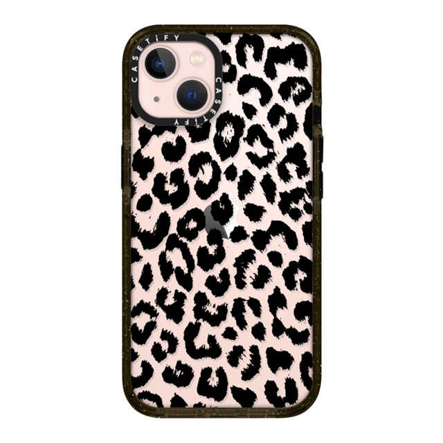 Hyakume x CASETiFY iPhone 13 ケース ブラック インパクトケース Black Transparent Leopard Print