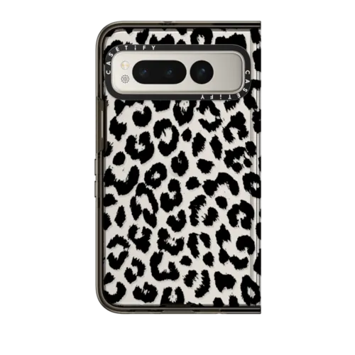 Pixel Fold - Black Transparent Leopard Print