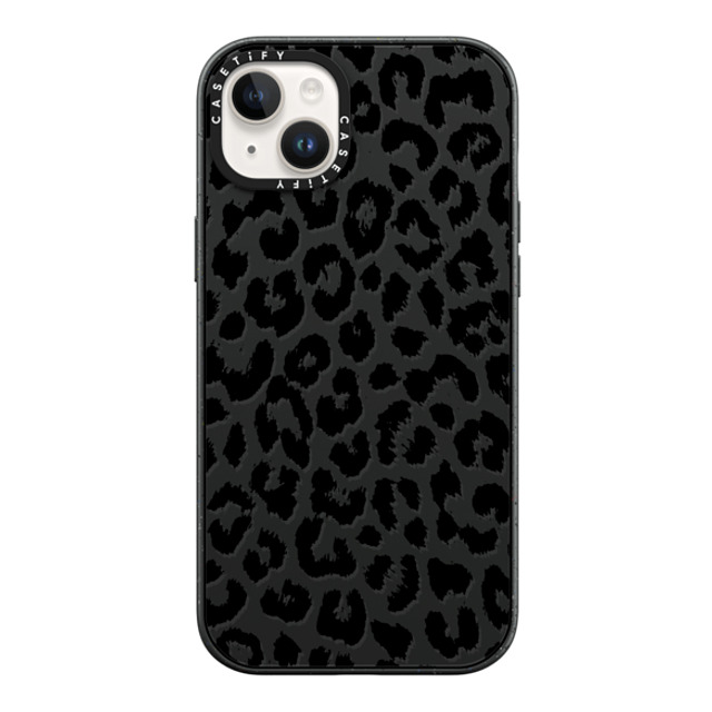 Hyakume x CASETiFY iPhone 14 Plus ケース マットブラック インパクトケース MagSafe対応 Black Transparent Leopard Print