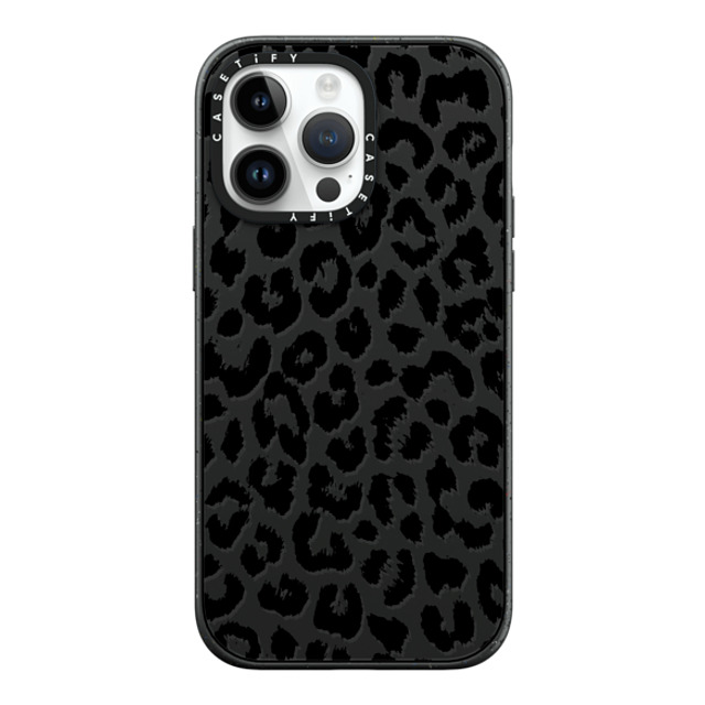 Hyakume x CASETiFY iPhone 14 Pro Max ケース マットブラック インパクトケース Black Transparent Leopard Print