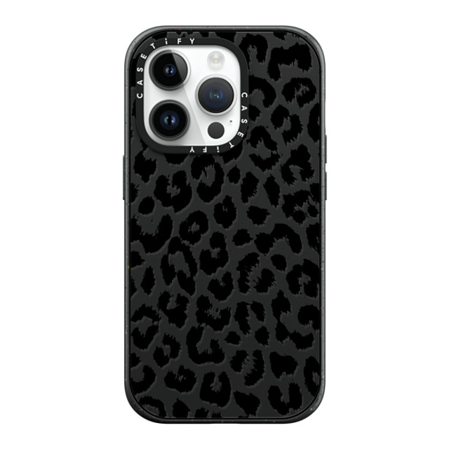 Hyakume x CASETiFY iPhone 14 Pro ケース マットブラック インパクトケース Black Transparent Leopard Print