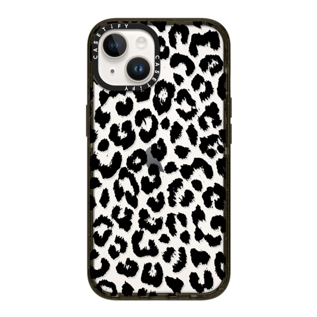 Hyakume x CASETiFY iPhone 14 ケース ブラック インパクトケース Black Transparent Leopard Print