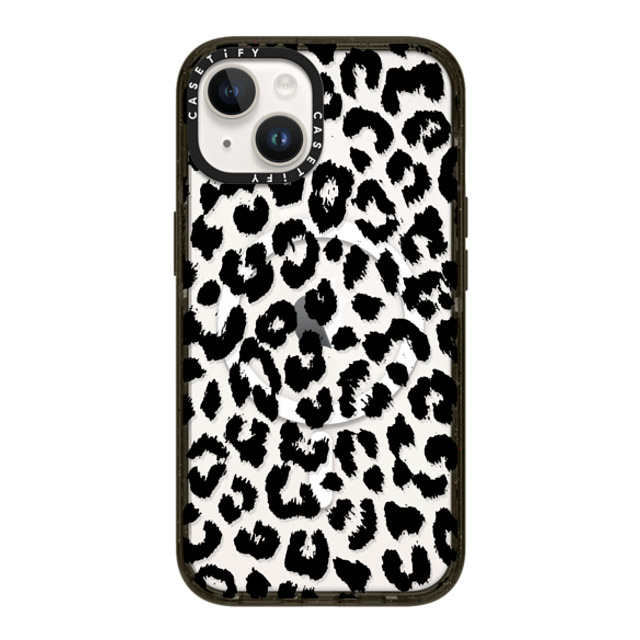 Hyakume x CASETiFY iPhone 14 ケース ブラック インパクトケース MagSafe対応 Black Transparent Leopard Print