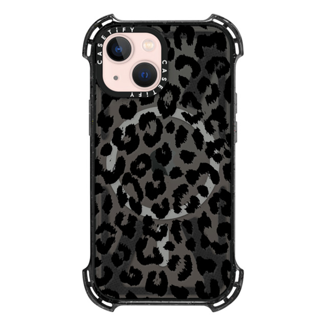 Hyakume x CASETiFY iPhone 13 Mini ケース Triple Black バウンスケース Black Transparent Leopard Print