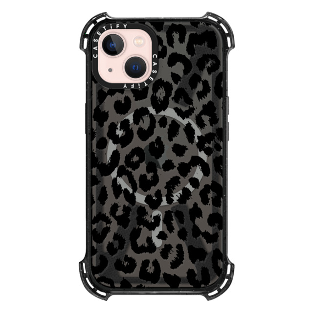 Hyakume x CASETiFY iPhone 13 ケース Triple Black バウンスケース Black Transparent Leopard Print