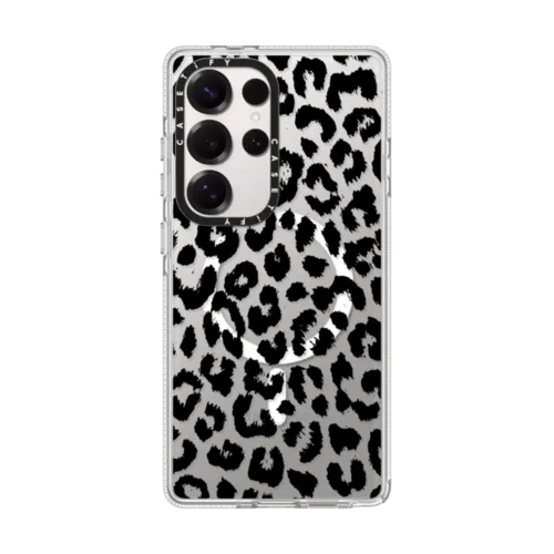Galaxy S25 Ultra - Black Transparent Leopard Print